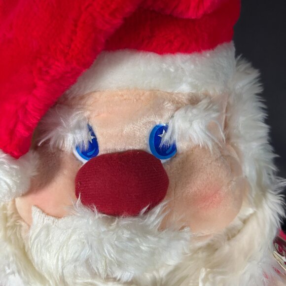 Vintage Santa Claus Plush Stuffed Animal Toy Christmas Big Taiwan - Picture 10 of 14